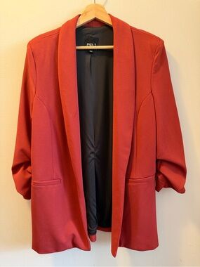 BB1 Rust Open-Front Blazer Jacket